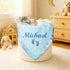 Blue(36" 36") Corissy Personalized Baby Blanket with Name, Custom Flannel Swaddle Blankets, Customized Embroidered