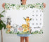 Safari Animals Milestone Blanket, Jungle Baby Growth Chart Monthly Blanket, Watch Me Grow for New Moms Baby Shower