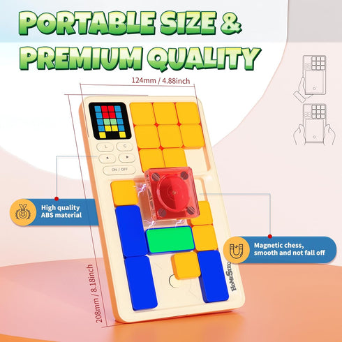 HOMESTEC Super Slide Puzzle, Hand Held Travel Games for Kids, Brain Teaser Toys Road Trip Activities for Boys Girls