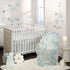 100% Lambs & Ivy Sweet Daisy Cotton White/Blue Floral Baby Fitted Crib Sheet