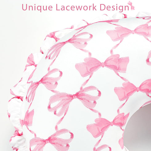Ruffle Nursing Pillow Cover, Removable Stetchy Case for Breastfeeding Pillows, Ultra Soft and Breathable Feeding Pillow