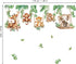 wondever Jungle Animal on Swings Wall Stickers Baby Lion Elephant Giraffe Tropical Leaves Peel and Stick Wall Art