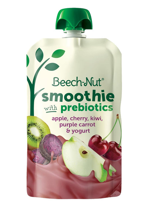 Beech-Nut Toddler Smoothies with Prebiotics, Apple Cherry Kiwi Purple Carrot & Yogurt, 3.5 oz (12 Pack)