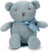 100% Organic Cotton Blue Teddy Bear Baby Toys, 6.5" Stuffed Animals for Newborn