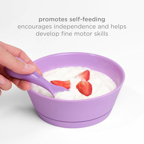 Set Ubbi Food-Grade Non-Toxic Toddler Feeding with Interchangeable Suction Base, Stainless Steel Utensils, BPA-Free