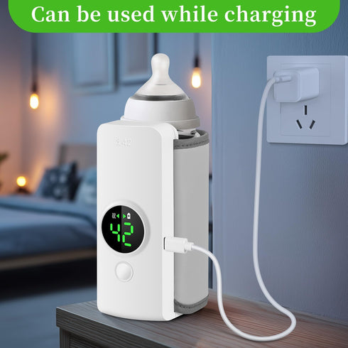 Portable Bottle Warmer, Fast Warming Comfortable Baby Feeding On The Go, Waterless Milk Warming with Battery-Powered