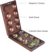 Wooden Mancala Board Game with Magnetic Lock - 48+8 Extra Multi Color Glass Stones, Folding Set for 2 Players, Ages 6+