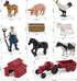 MEMOVAN Realistic Mini Barn Farm Toys Tractor Playset - Plastic Farm Animals, Cake Toppers, Toy Truck