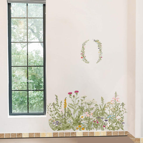 Flower Clusters Wall Decals, Removable DIY Peel and Stick Art Murals for Kids Room and Home Decoration