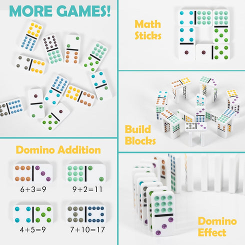 Set, 12 Set 91 Set DAILYLIFE Mexican Train Dominoes Double Dominoes with Portable Case, Tiles Colored Dominos