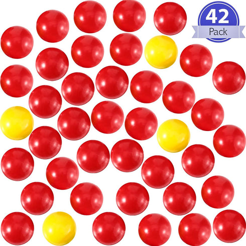 Gejoy 42 Pieces Game Replacement Marbles, 2 Sets Compatible with Hungry Hungry Hippos, 38 Red and 4 Yellow