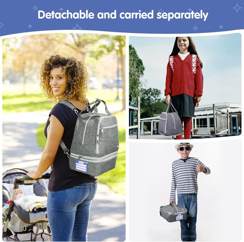 Derbiedersinn Breast Pump Bag, Compatible with Spectra Pumps, Insulated Carrying Case with Cooler for Milk Storage
