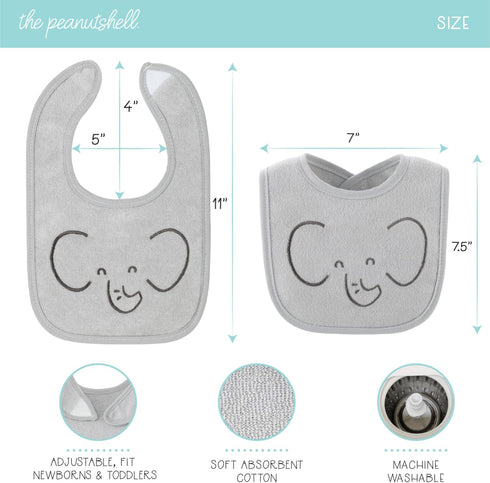 The Peanutshell Baby Bibs for Boys or Girls, Terry Cloth, Feeding, Drooling, Teething Essentials for Newborn, Infant, Toddler Babies, Gender Neutral, 10 Pack, Baby Registry Must Haves