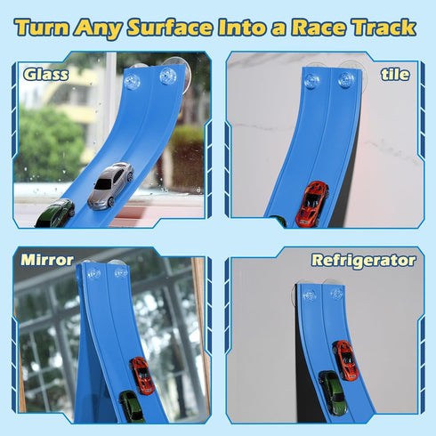 15 Set 3+, 1/64th Flex Tracks Ft Starter Flexible Race Track for Kids Flexible Car Track Race Car Ramp Track Compatible