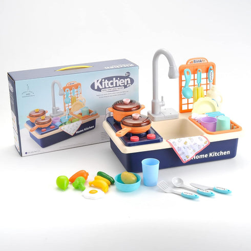 Playset Ages35 PowerTRC Play Sink with Running Water Toddler Kitchen w/Working Faucet, Stove, Lights & Sounds Role-Play