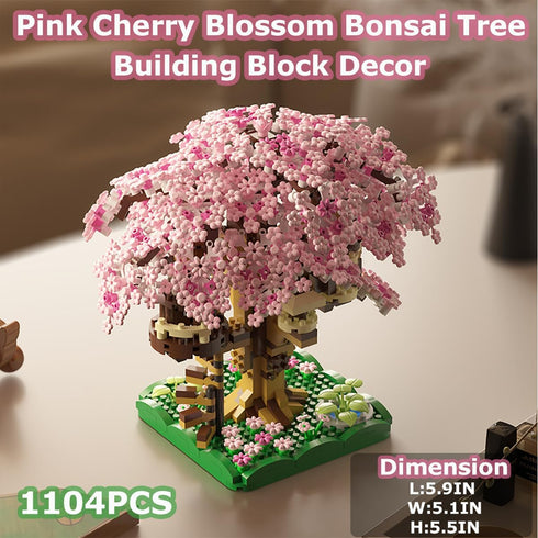 2 (2201 Beego Bonsai Tree Cherry Blossom Building Toy Not Compatible with Lego, Japanese Sakura Pink&Purple Flower