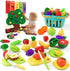 Mimiblooms Set Playset 3 4 5 6 Play Food with Cutting Fruits&Felt Tree Mat, Pretend Food Play Kitchen Accessories, Toy
