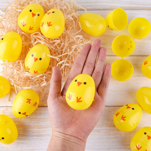 36Pcs TUPARKA Easter Eggs Bulk Fillable Easter Eggs Plastic Easter Chicken Eggs for Basket Stuffers, Egg Hunt, Party