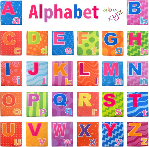 MoraBaby 26 0 1 2 3 Pieces Soft Alphabet Cards with Cloth Storage Bag for Babies Infants, Toddlers and Kids ABCs