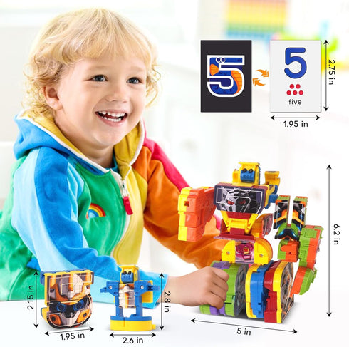 10 1 10 3+, in Number Robots Transforming Toys - Convertible to Big Robot, Number Blocks with Digital Cards, STEM