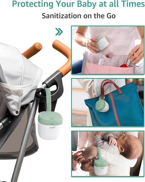 99.99% 59 GROWNSY Pacifier Sanitizer Portable, UV Light Sanitizer on The Go, USB Charging Sanitizer Case, Mini Pacifier