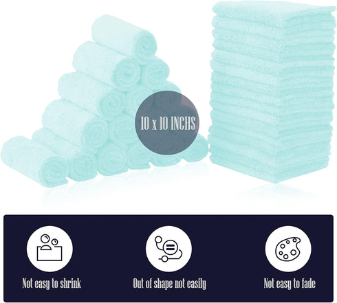 32 Pack Frozen 10x10 Inch Baby Washcloths - Coral Fleece - Absorbent and Soft Wash Clothes for Newborns, Infants