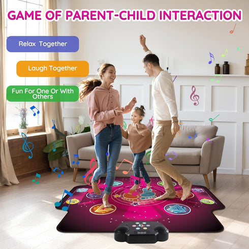 Zitranse 6-Button 3 4 5 7 8 9 10 11 12+ Electronic Dance mat for kids,Upgraded Light-up Dancing Pad,Wireless Bluetooth