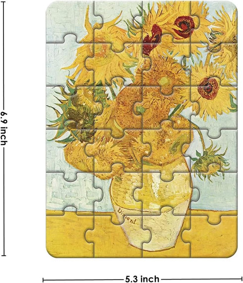 24 Pieces Twelve Sunflowers Puzzle - Toddler Artist Puzzles for Kids Ages 3-5 Easy Intellectual Decompression Game
