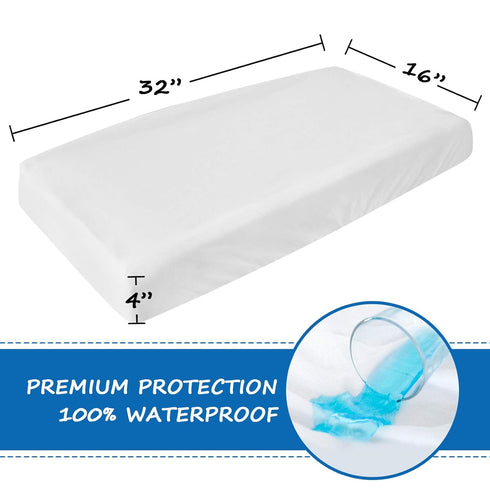 2 Pack 32" 16" 4", Changing Pad Cover Waterproof, Changing Table Cover Organic Cotton Diaper Changing Pad Cover, Jersey