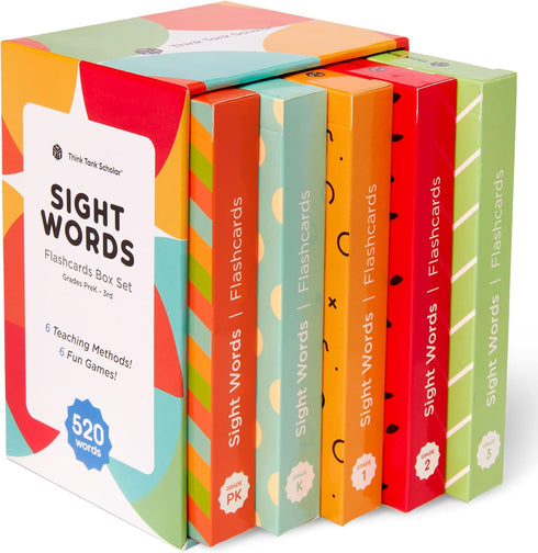 Think Tank Scholar 520 Flash Cards, Award-Winning Dolch & Fry Sight Words for Preschool to 3rd Grade Homeschool