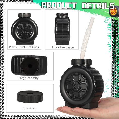 12 Set Pcs Construction Truck Cup Wheel Water Cup Truck Construction Cup for Birthday Party Construction Theme Party