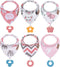 Baby Bandana Drool Bibs 6-Pack and Teething Toys 6-Pack, 100% Organic Cotton
