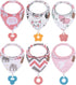 Baby Bandana Drool Bibs 6-Pack and Teething Toys 6-Pack, 100% Organic Cotton