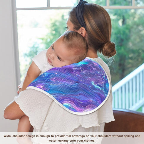 YETTASBIN Iridescent Muslin Baby Burp Cloth, Super Soft Absorbent Cotton Burp Rag Baby Bibs Feeding Cloth for Newborn