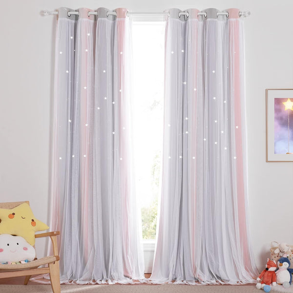NICETOWN Baby Room Decor, Short Window Curtains for Girls Bedroom, Mix &