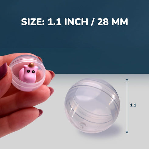 Capsule Vending Machine Round 50 pcs 1.1 inch Clear Capsules for Gumball Machine, Easter Basket Stuffers