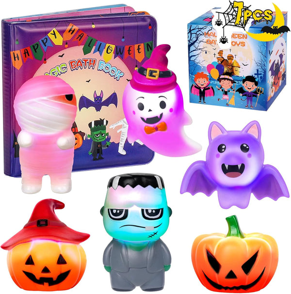 Halloween Light Up Bath Toys for Toddlers Kids, No Hole Bath Toys