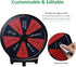 WinSpin 10" Double Sided Prize Wheel - Desktop Stand, Dry Erase, 10 Slots for Pub, Party, Home Game