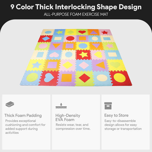 Kid's Puzzle Exercise Play Mat with EVA Foam Tiles