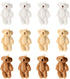 KUDES 12Pcs Mini Joint Teddy Bear Stuffed Animal Plush Toys, Wedding Gift Box Doll Toy for Birthday Cake Decorations