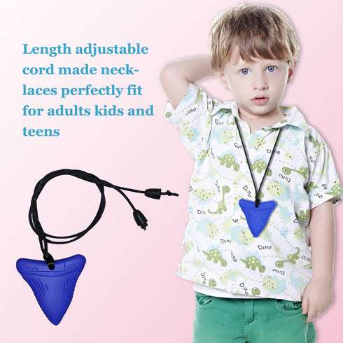 Chew Necklaces for Sensory Kids, 5 Pcs Chewy Necklace Teether for Boys & Girls, Silicone Fidget Necklaces