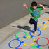 Hopscotch Squares and Ring Games - 11in/15in with 25 Connectors for Kids - Balance Agility Training Obstacle Course