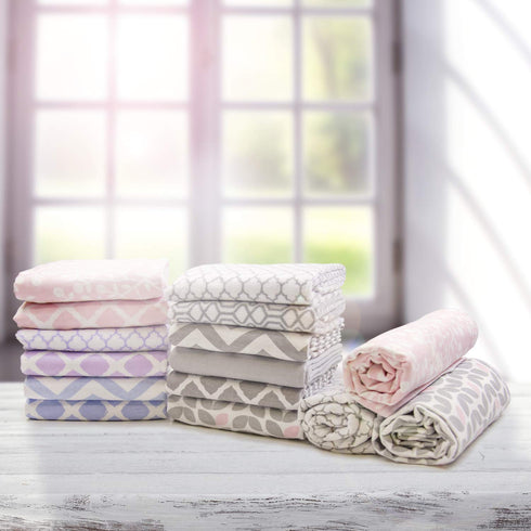 Kushies Changing Pad Cover for 1" Pad, 100% Breathable Cotton, Grey Lattice, Made in Canada