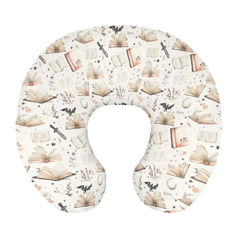 Wicbfdfv Watercolor Fairytale Dragon Floral Book Nursing Pillow Cover Stretchy Removable for Baby