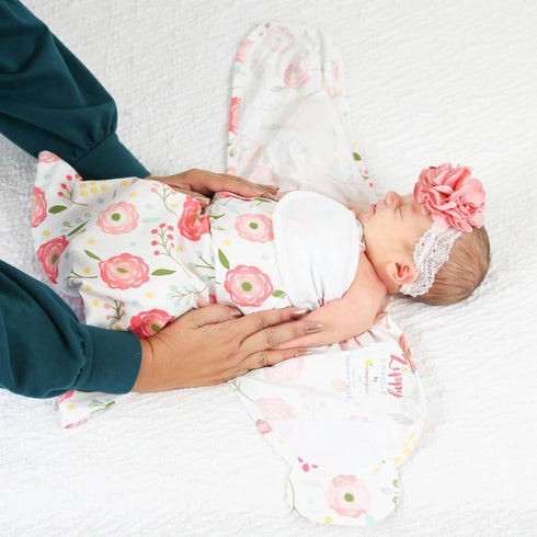 100% (12-18 lbs) SleepingBaby Zippy Swaddle - Cotton Newborn Swaddle Transition Wearable Blanket with Bottom Zipper