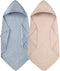 ZOLLEFY 2 Pack Baby Hooded Bath Towel Muslin Cotton 32x32 Inches Brown and