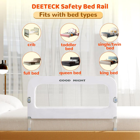 32" Bed Guard Rail for Toddlers - Adjustable Heights & Folding up Portable Bed Railing for Baby - Toddler Bed Rails