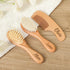 ZYMECH Personalized Baby Hairbrushes Natural Wooden Hairbrush Baby Brush Set for Newborns Custom