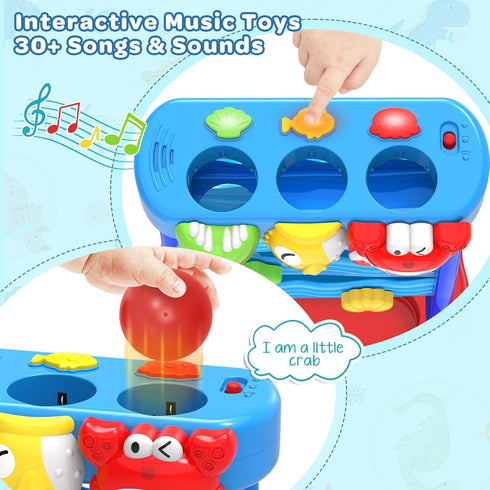YEGEER 12-18 12-18 1-2 Toys for Toddlers Months, Montessori Musical Toy for Baby Months, Interactive Feeding Toy