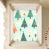 Bseiialft 52 28 Christmas Trees Green Crib Sheets for Boys Girls Soft and Breathable Cotton Baby Sheets for Standard